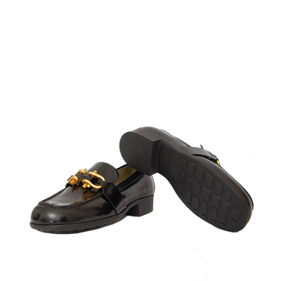 Shop Bottega Veneta Leather Loafers In Black