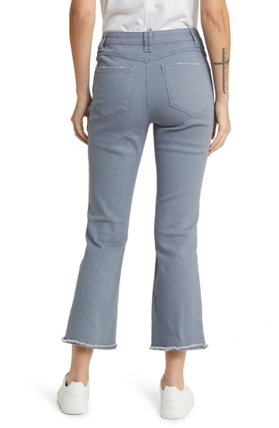 Wit & Wisdom Tatum 'ab'solution Frayed High Waist Ankle Flare Jeans In Blue Shadow