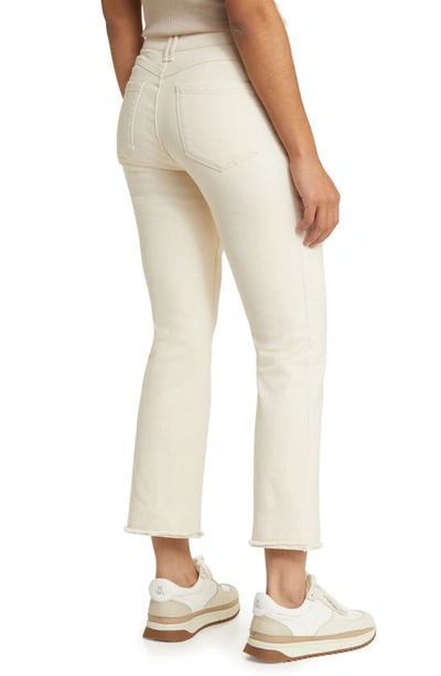 Shop Wit & Wisdom 'ab'solution Frayed High Waist Ankle Flare Jeans In Ecru