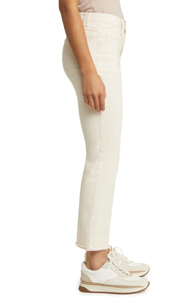 Shop Wit & Wisdom 'ab'solution Frayed High Waist Ankle Flare Jeans In Ecru