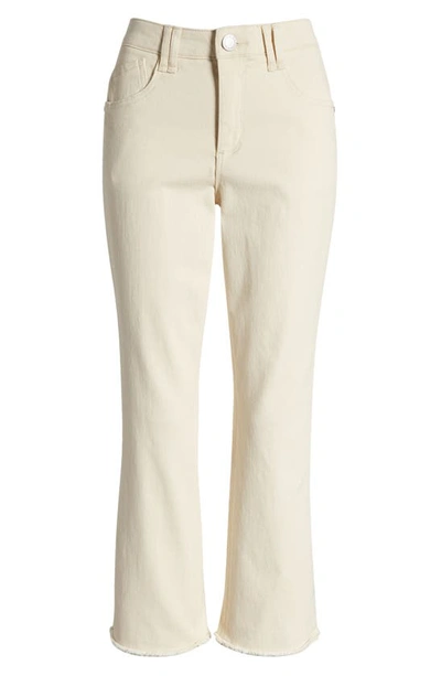 Shop Wit & Wisdom 'ab'solution Frayed High Waist Ankle Flare Jeans In Ecru