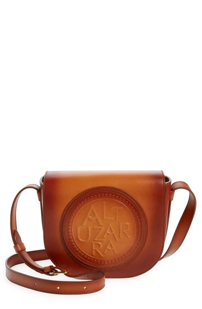 Shop Altuzarra Medallion Coin Leather Saddle Bag In Brushed