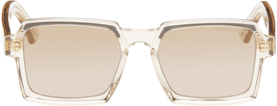 Shop Cutler And Gross Beige 1305 Square Sunglasses In Granny Chic