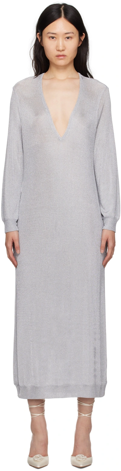 Interior Silver 'the Croft' Maxi Dress In Silver