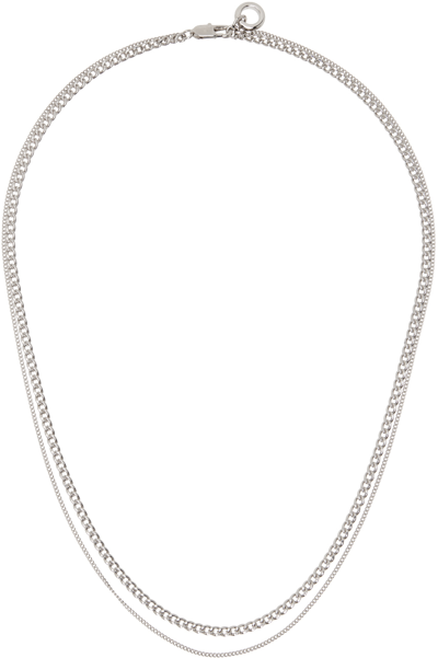Shop Apc Silver Minimalist Necklace In Rab Argent Silver
