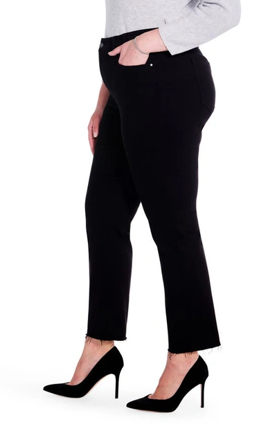 Nic + Zoe Raw Hem Ankle Straight Leg Jeans In Black Denim