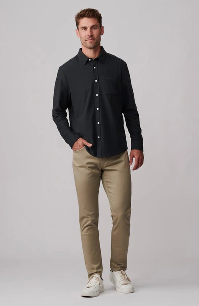 Shop Rhone Wfh Knit Button-up Shirt In Black Heather
