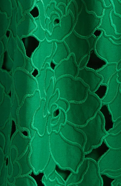 Shop Erdem Floral Lace Midi Dress In Green