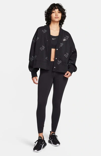 Shop Nike Sportswear Phoenix Fleece Oversize Cardigan In Black