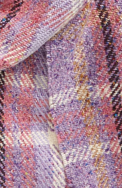 Shop Acne Studios Volano Plaid Wool Blend Scarf In Violet Purple
