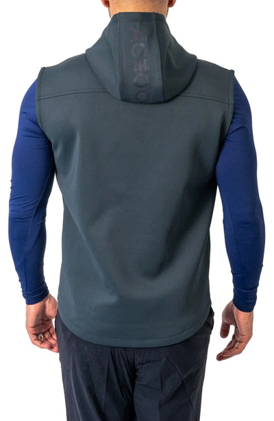 Shop Maceoo Hooded Golf Vest In Dark Grey