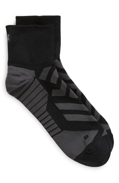 Shop On Performance Ankle Socks In Black/ Shadow
