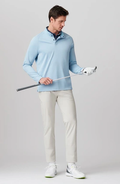 Shop Rhone Clubhouse Performance Quarter Snap Top In Misty Blue