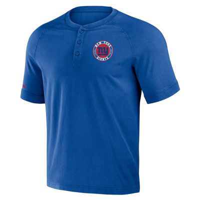 Shop Nfl X Darius Rucker Collection By Fanatics Royal New York Giants Washed Raglan Henley T-shirt