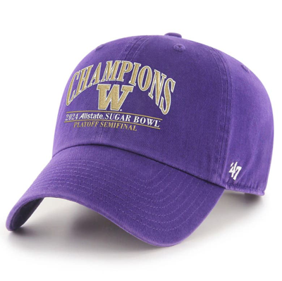 Shop 47 '  Purple Washington Huskies College Football Playoff 2024 Sugar Bowl Champions Clean Up Adjustabl