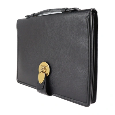 Shop Gucci Animalier Black Leather Briefcase Bag ()