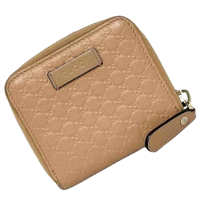 Shop Gucci Beige Leather Wallet  ()