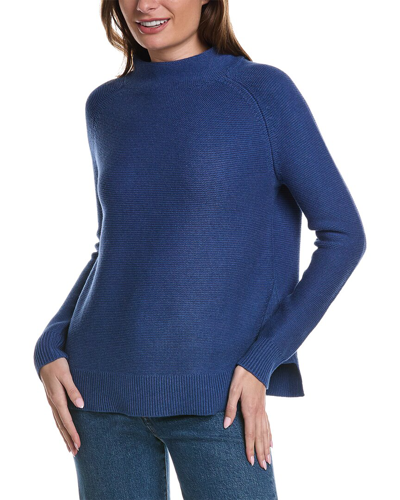 Shop Forte Cashmere Garter Stitch Sweater In Blue
