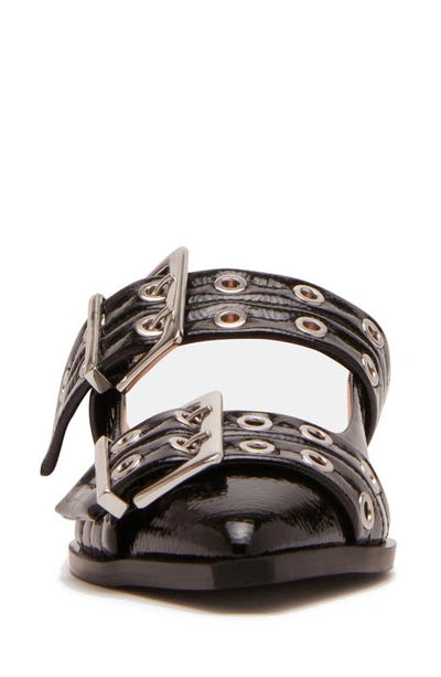 Steve Madden Graya Slingback Pointy Toe Flat In Black Patent