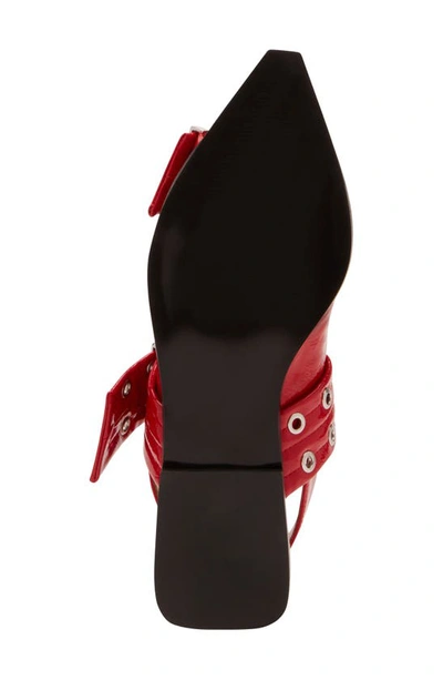 Shop Steve Madden Graya Slingback Pointy Toe Flat In Red Patent