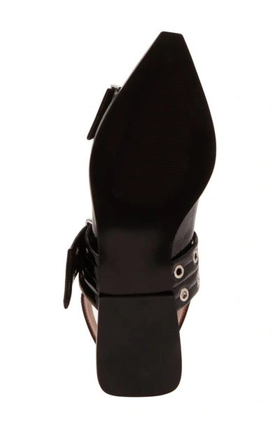 Shop Steve Madden Graya Slingback Pointy Toe Flat In Black Patent