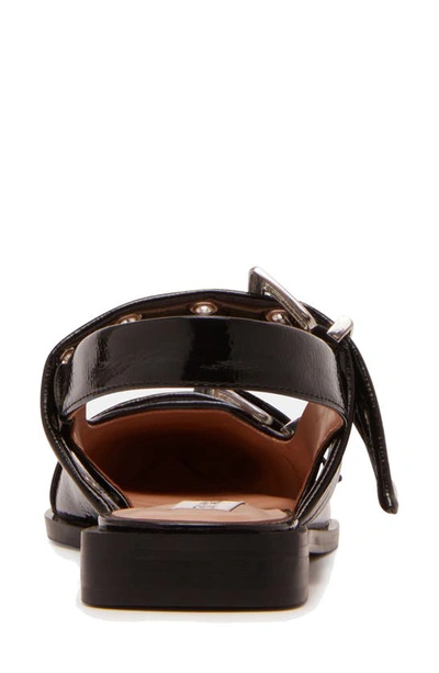 Steve Madden Graya Slingback Pointy Toe Flat In Black Patent
