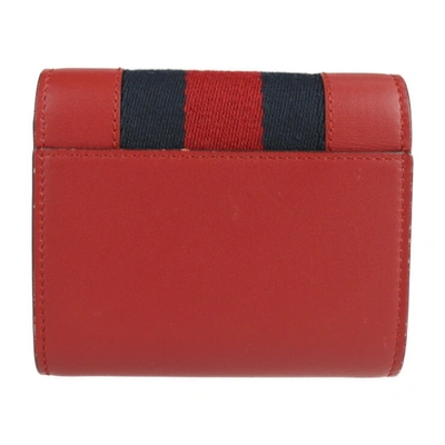 Shop Gucci Sylvie Red Leather Wallet  ()