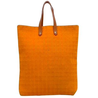Shop Hermes Hermès Ahmedabad Orange Canvas Tote Bag ()