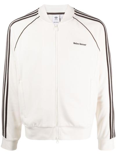 Shop Adidas Originals X Wales Bonners Sportjacke Mit Logo-stickerei In White