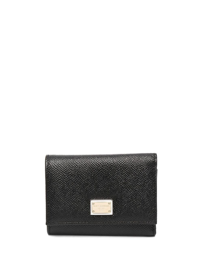Shop Dolce & Gabbana Black Dauphine Leather Wallet