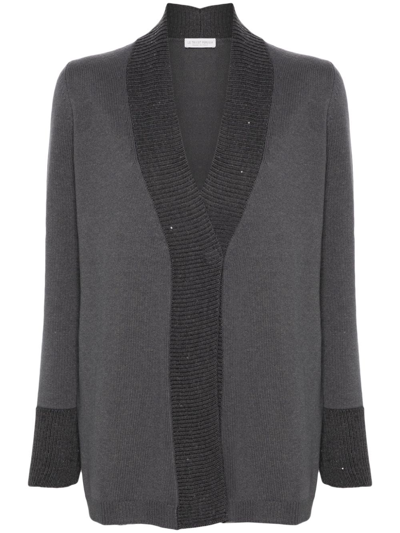 Shop Le Tricot Perugia Cardigan In Gray