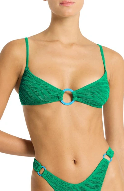 Shop Bondeye Ring Lissio Bikini Top In Emerald Tiger