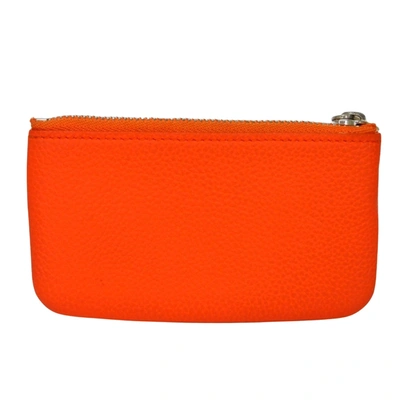 Pre-owned Louis Vuitton Pochette Clés Orange Leather Wallet  ()
