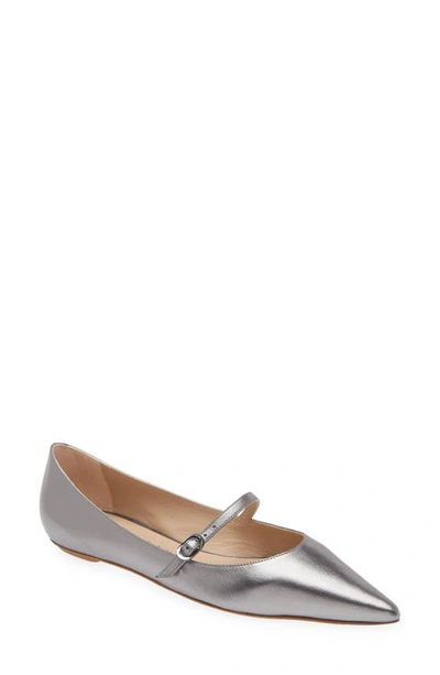 Stuart Weitzman Emilia Mary Jane Flats In Gunmetal