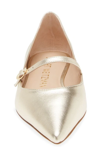 Shop Stuart Weitzman Emilia Mary Jane Flat In Light Gold