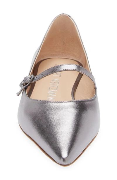 Stuart Weitzman Emilia Mary Jane Flats In Gunmetal
