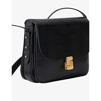 Shop Soeur Bellissima Maxi Leather Shoulder Bag In Black