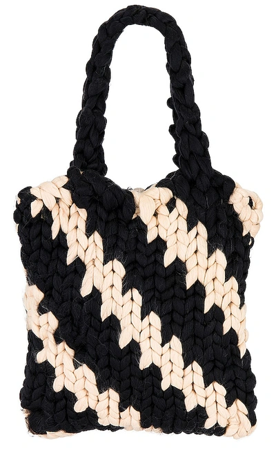 Shop Hope Macaulay Diagonal Colossal Knit Tote Bag In É»‘è‰²