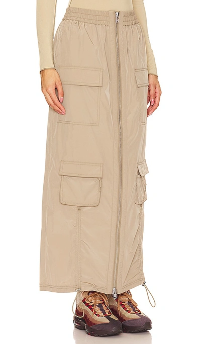 Shop H:ours Emerson Maxi Skirt In Faded Khaki