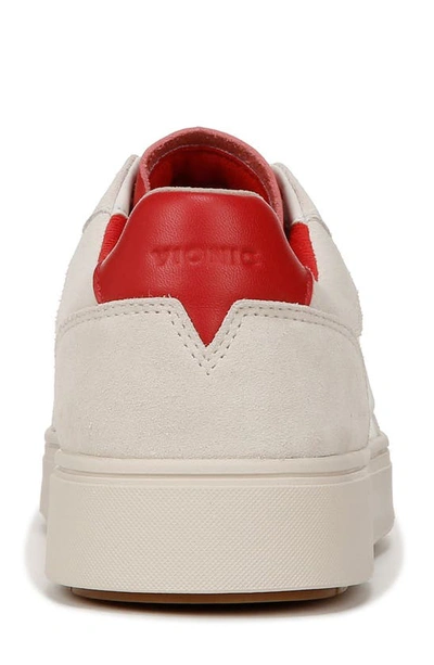 Shop Vionic Kimmie Court Sneaker In Cream/ Red