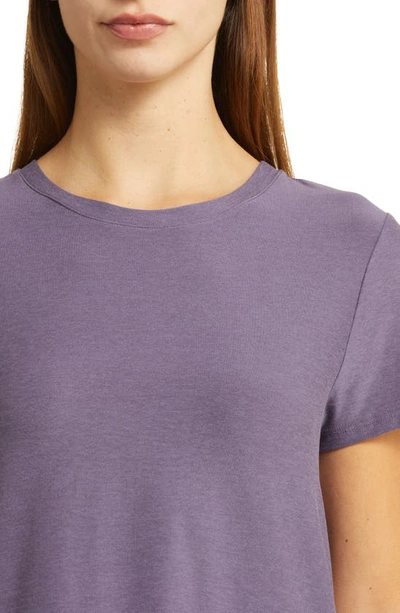 Shop Beyond Yoga On The Down Low T-shirt In Purple Haze Heather