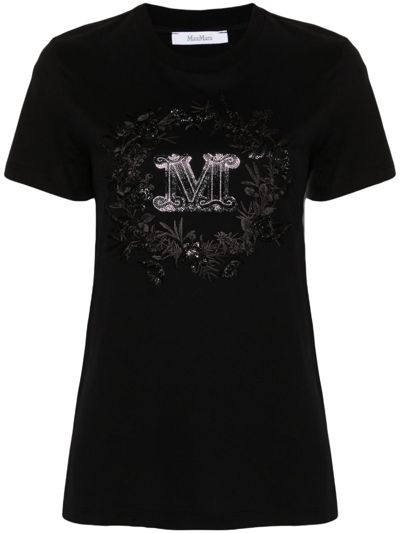 Shop Max Mara Cotton T-shirt In Black