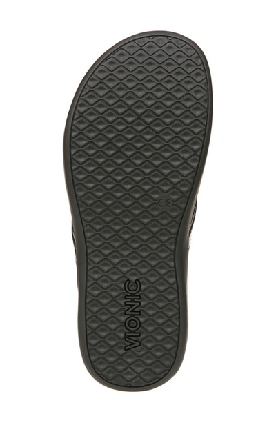 Shop Vionic Tide Sport Flip Flop In Black Leather