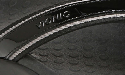 Shop Vionic Tide Sport Flip Flop In Black Leather