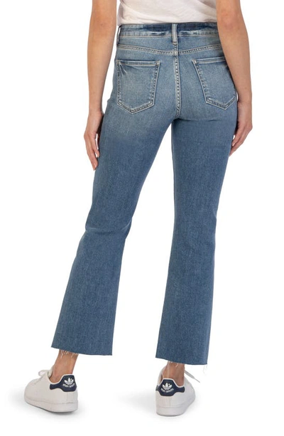 Shop Kut From The Kloth Kelsey High Waist Raw Hem Kick Flare Jeans In Chivalrous