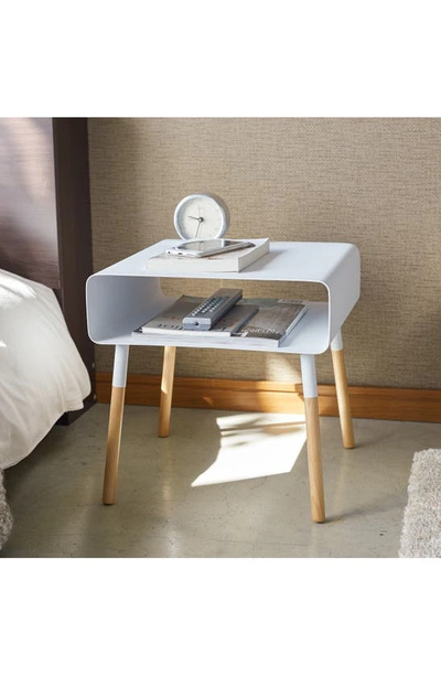 Shop Yamazaki Short Side Table With Storage Shelf In White