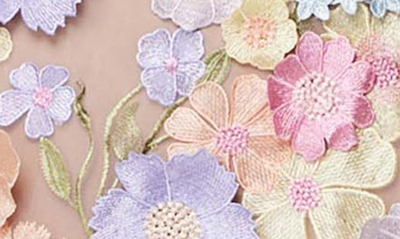 Shop Elliatt Anthea Floral Appliqué Minidress In Pink Multi
