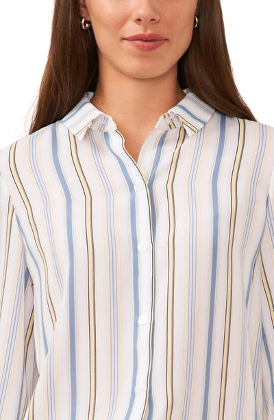 Shop Halogen (r) Vertical Stripe Woven Button-up Shirt In Bright White