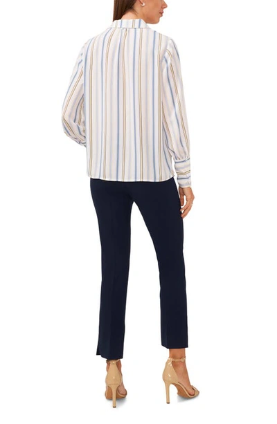 Shop Halogen (r) Vertical Stripe Woven Button-up Shirt In Bright White