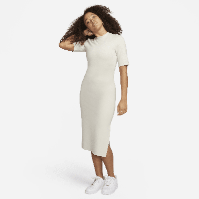 Shop Nike Women's  Sportswear Essential Tight Midi Dress In Brown